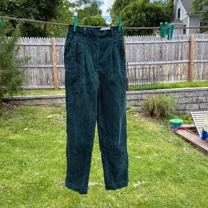 Rafaella Green Corduroy Pants High-Waisted Straight Leg, vintage, NWOT